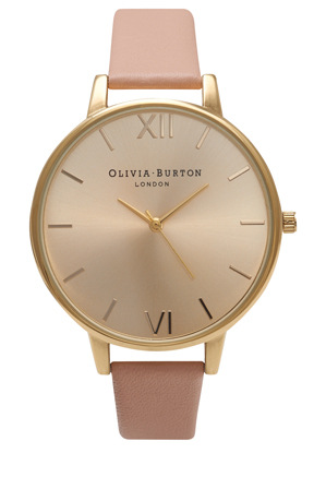  Olivia Burton Big Dial Dusty Pink & Gold Watch 