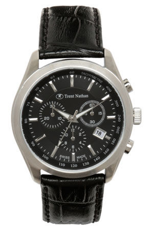 Trent Nathan Swiss Collection TS4S06G2 Silver And Black Watch Trent Nathan Swiss Collection TS4S06G2 Silver And Black Watch