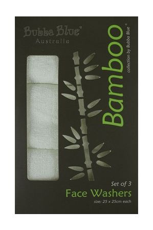  Bubba Blue Bamboo 3 Pack Face Washer 