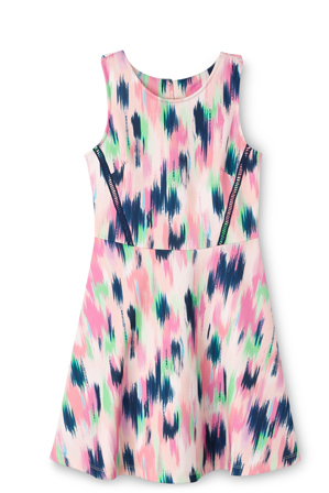  Origami Blured Abstract Print Scuba Dress 9-16 
