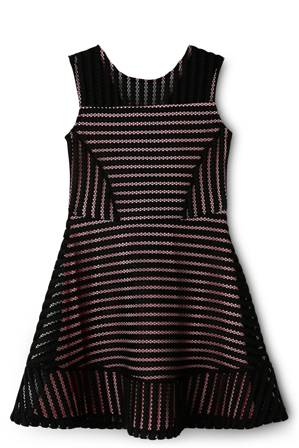  Origami Fancy Textured Stripe Knit Dress 9-16 