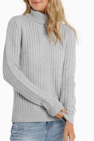  Miss Shop Roll Neck Cable Knit Jumper 