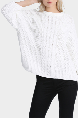  Miss Shop Cable Front Oversized Jumper 