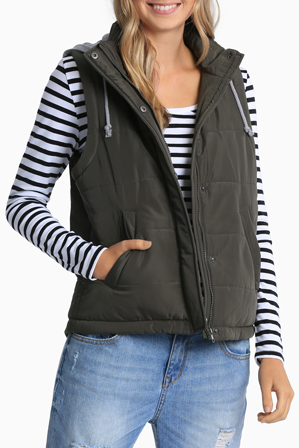  Miss Shop Jersey Lined Puffa Vest 