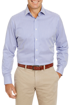  Gazman Easy Care Classic Twill Stripe Long Sleeve Shirt 