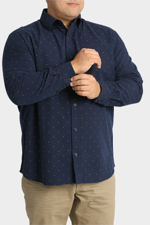  Jack Stone 3XL-7XL Long Sleeve Dobby Shirt 