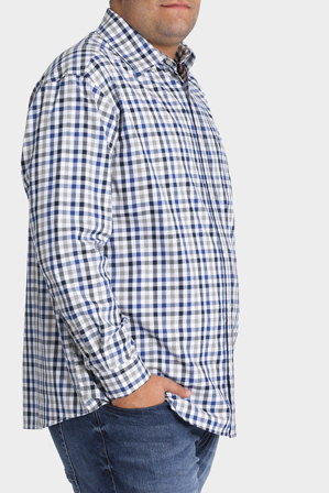  Jack Stone 3XL-7XL Long Sleeve Check Shirt 