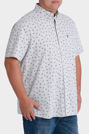  Jack Stone 3XL-7XL Short Sleeve Pineapple Print Shirt 