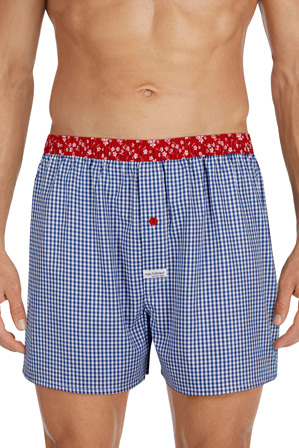  Mitch Dowd Mitch Dowd French Gingham Contrast Woven Boxer Q1809 Blue 