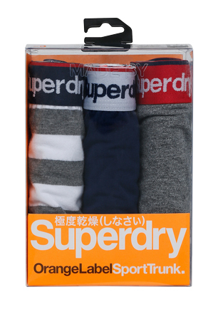  Superdry Superdry Orange Label Trunk 3 Pk GreyMarle/Navy 