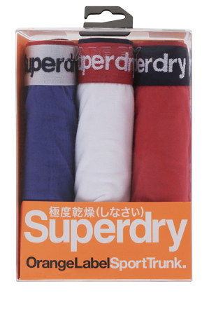  Superdry Orange Label 3 Pack Trunks 