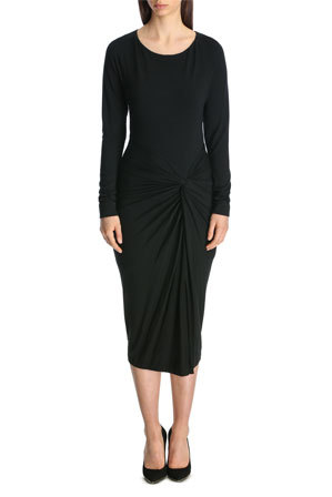  Donna Karan Long Sleeve Split Dress 