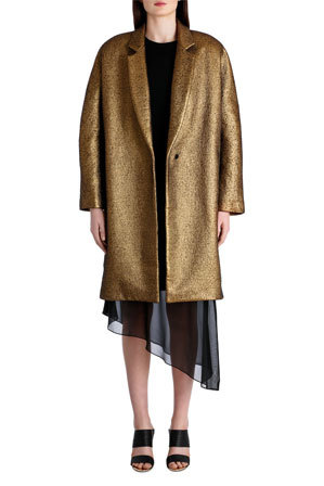  Donna Karan Metallic Coat 