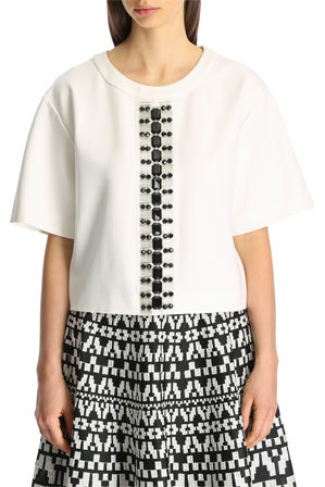  DKNY Cropped Top With Embellishment 