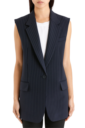  DKNY Long Bonded Vest With Notch Collar 