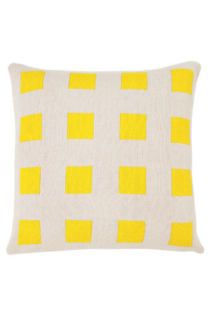  Aura by Tracie Ellis Big Squares Cushion in Yellow 
