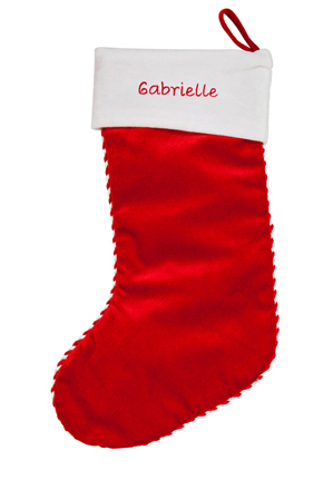  Vue Personalised Jingle Bells Red Velour Stocking 