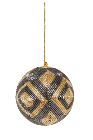  Vue Mode Beaded Geometric Diamond Ball in Gold and Black 