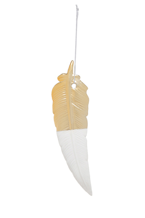  Vue Mode Ceramic Pointed Feather in White & Gold 