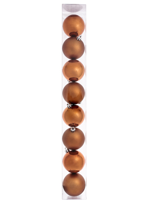  Vue Mode 8pc Shatterproof Ball Matt/Shiny 6cm: Copper 