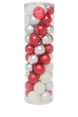  Vue Jingle Bells 50 piece shatterproof ball matt/shiny/glitter: 5cm: Assorted 