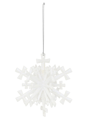  Vue Mode Glitter 3D Geometric Snowflake in White 