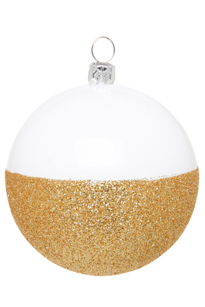  Vue Mode Shatterproof Shiny Ball in White & Gold Glitter 