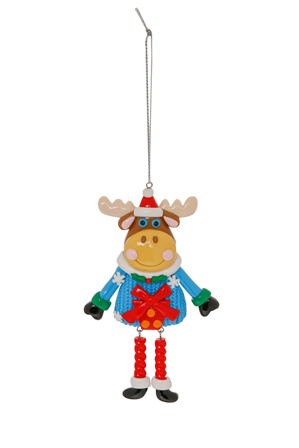  Vue Jingle Bells Clay Dough Reindeer with Hanging Legs 