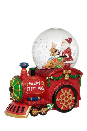  Vue Jingle Bells Santa Express Train Snowglobe 