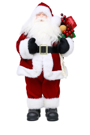  Vue Jingle Bells Small Standing Santa with Sack 