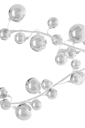  Vue Mode White Stem with Shiny Silver Balls Garland 