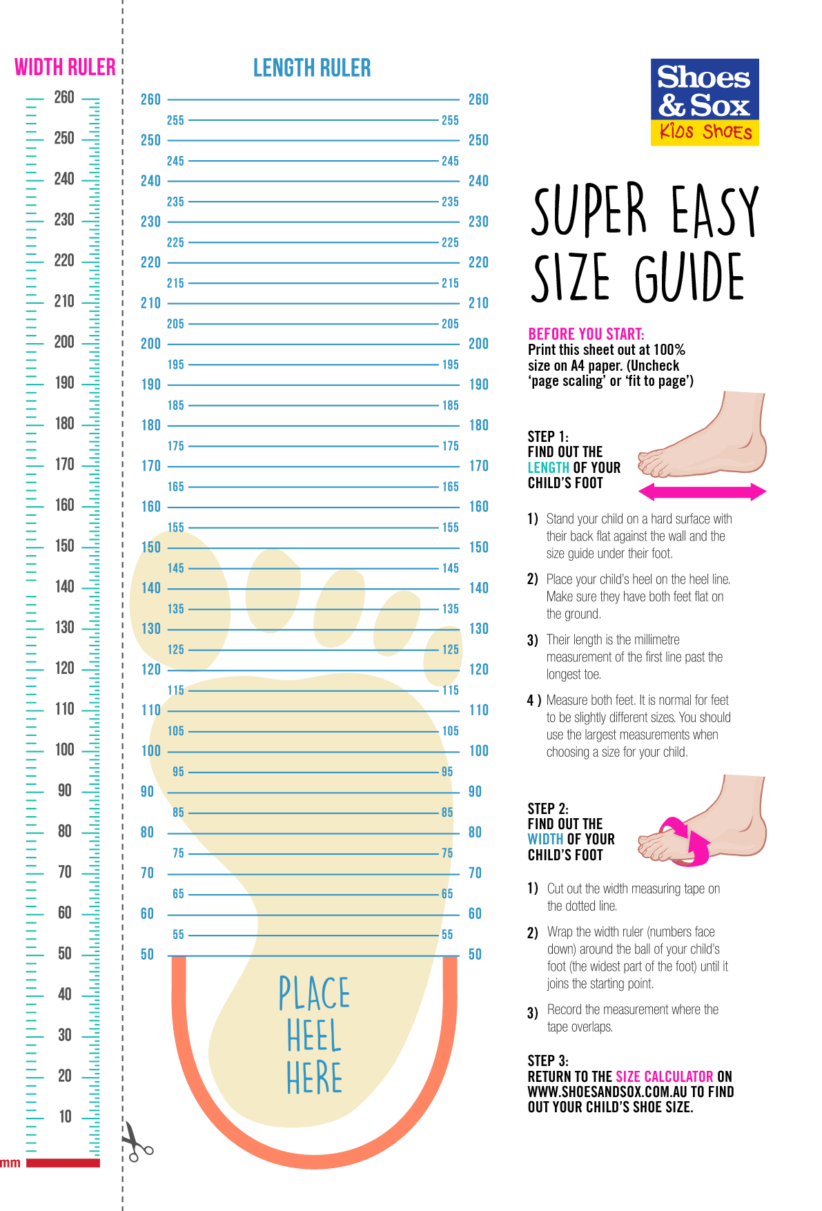 Myer Size Chart