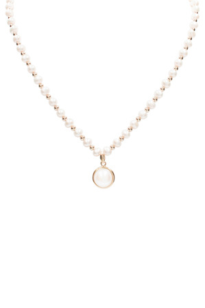  Pure Elements M3175ANR-002 Rose Gold Plated Silver Necklace with Pearl Pendant 