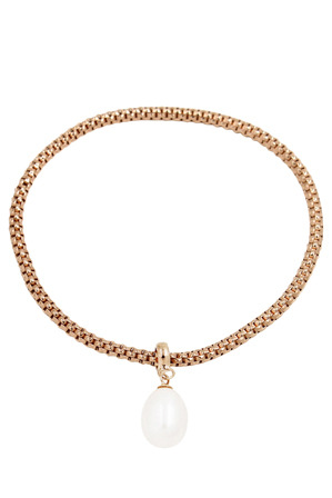  Pure Elements Rose Gold Plated Silver Luxe Chain Pearl Charm Bracelet 