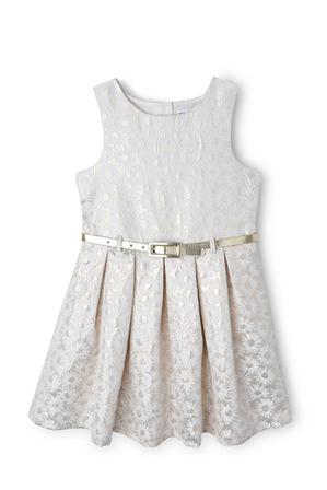  Origami Junior Gold Jacquard Dress With Heart Back (3-8) 