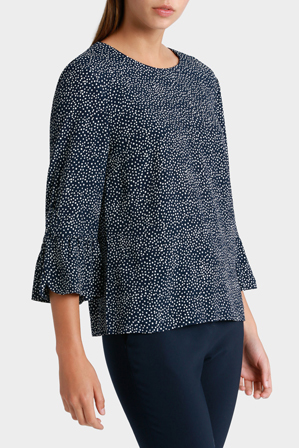  Hi There From Karen Walker Scattered Spot Frill Sleeve Top 