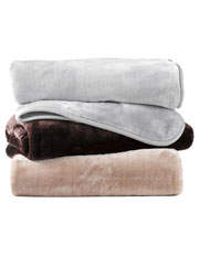 Heritage | Faux Mink Polyester Blanket in Latte | Myer Online