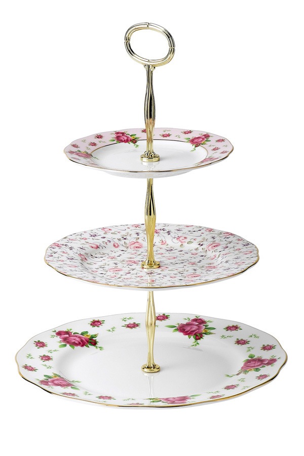 Royal Albert New Country Roses 3 Tier Cake  Stand  Myer  
